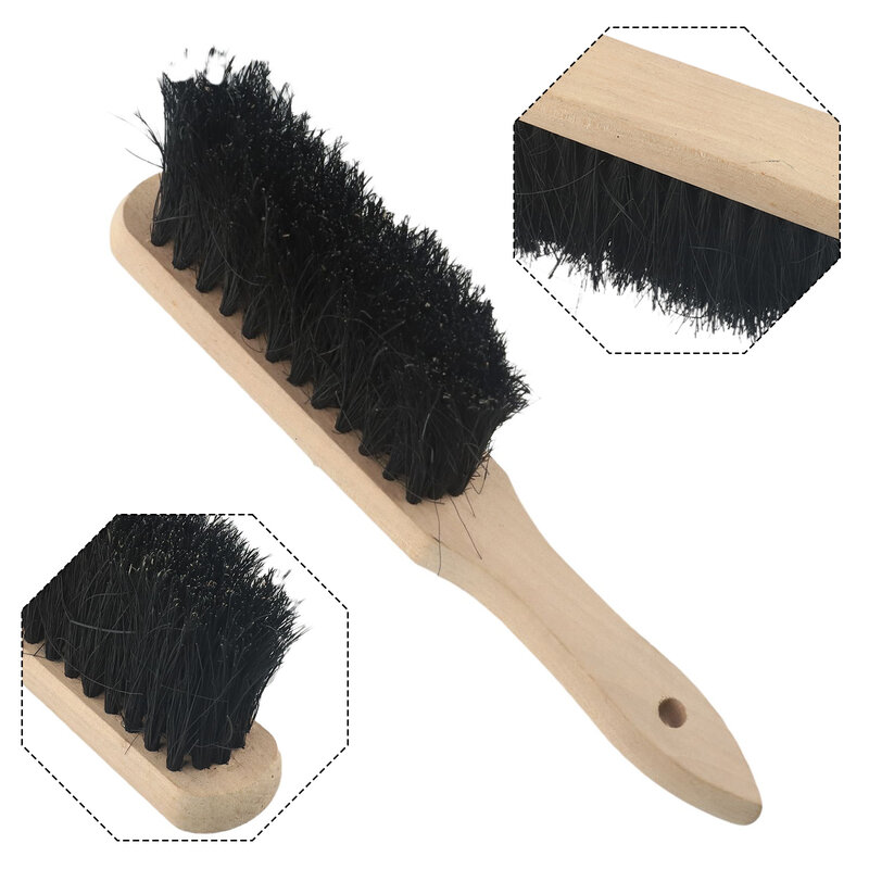 Strumenti spazzola per camino focolare spazzola per caminetto spazzola per panca oblunga a setole morbide a forma di manico in legno 28cm