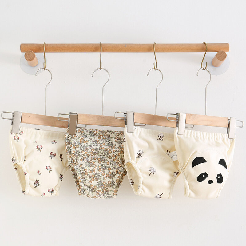 Pantalones cortos de entrenamiento para bebé, ropa interior de algodón reutilizable, impermeable, cambiador
