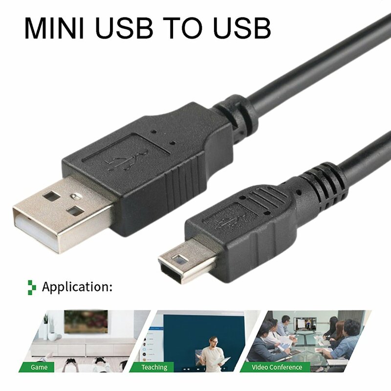 1M Data Cables Mini USB 2.0 To USB T-port Standard Copper Four Cores Fine Workmanship Transmission Cable Gold-Plated Connectors