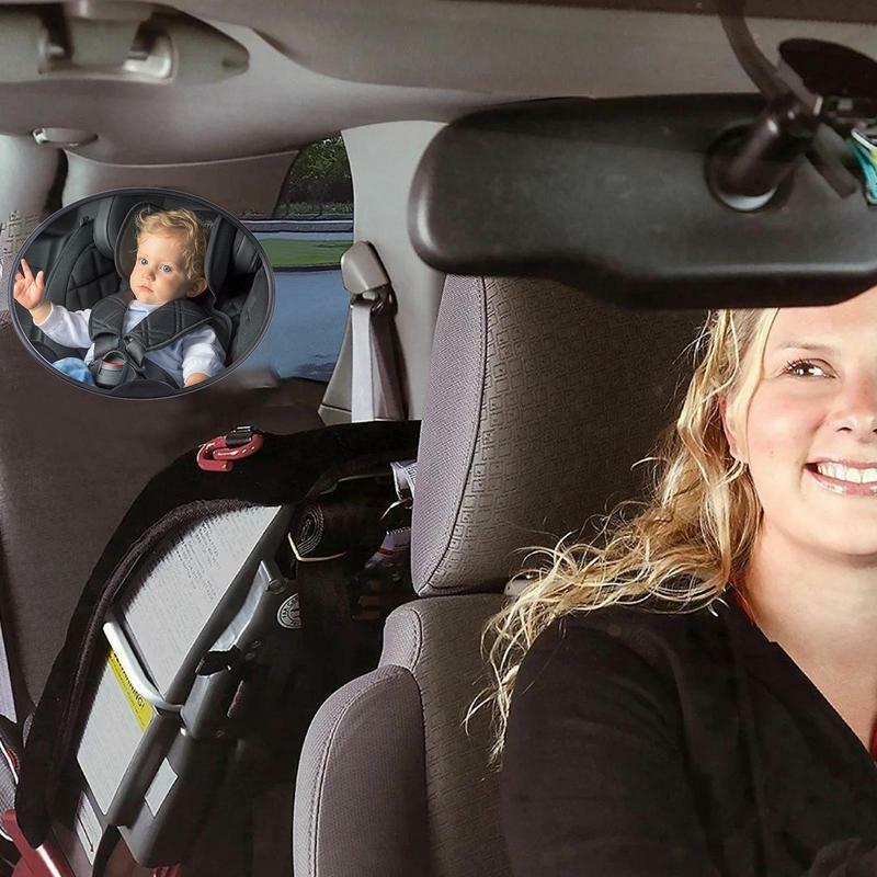Espejo de seguridad para asiento de coche, retrovisor de visión amplia, resistente a inastillables, ajustable