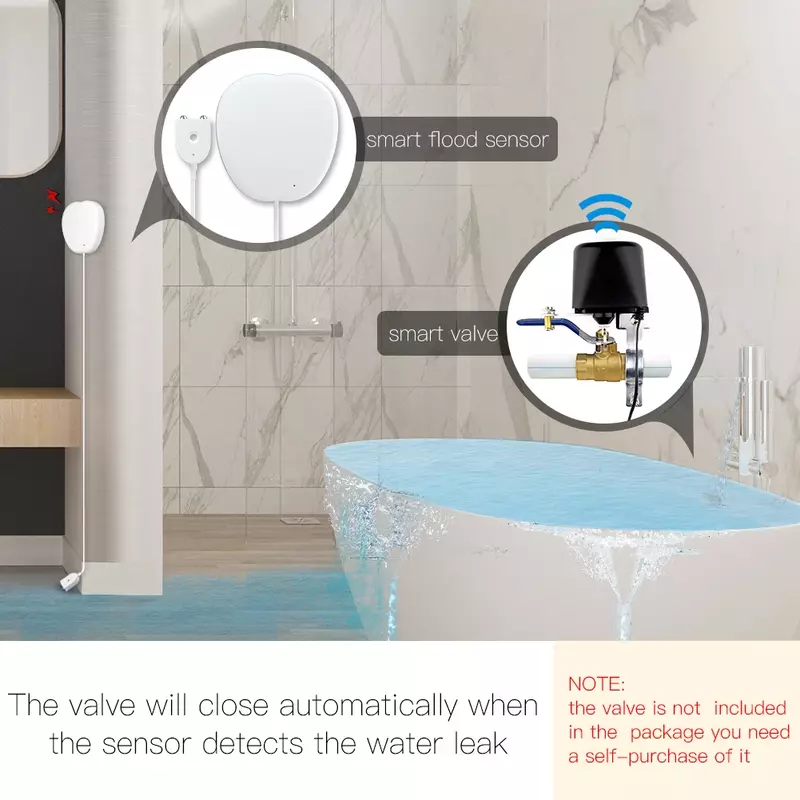 Nova wi fi inteligente sensor de inundação detector vazamento água notificação inundação alerta transbordamento sistema alarme segurança tuya vida inteligente app