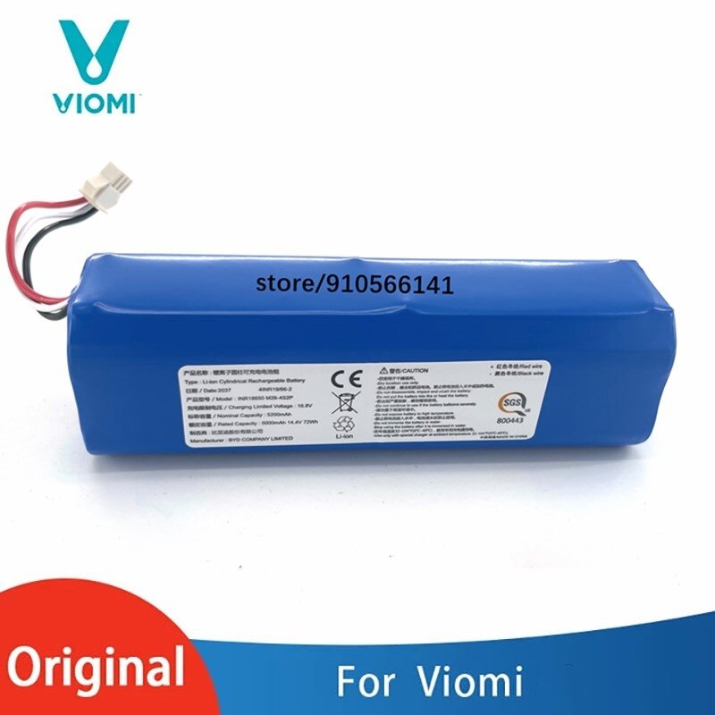 Batterie Eddie ion pour aspirateur robot Viomi, pièces de rechange, accessoires de charge, 5200mAh, VXVC13, VXVC14, VXVC15