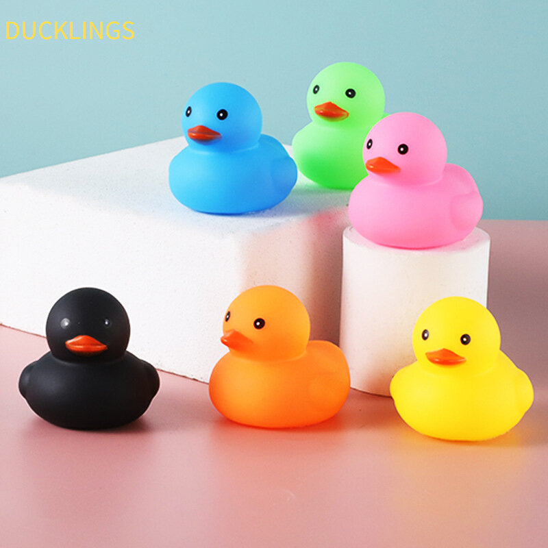 Baby Bath Toys Cute Colored Little Yellow Duck Gift Bathroom Rubber Yellow Duck Bathing Playing Water Kawaii Squeeze Float Ducks
