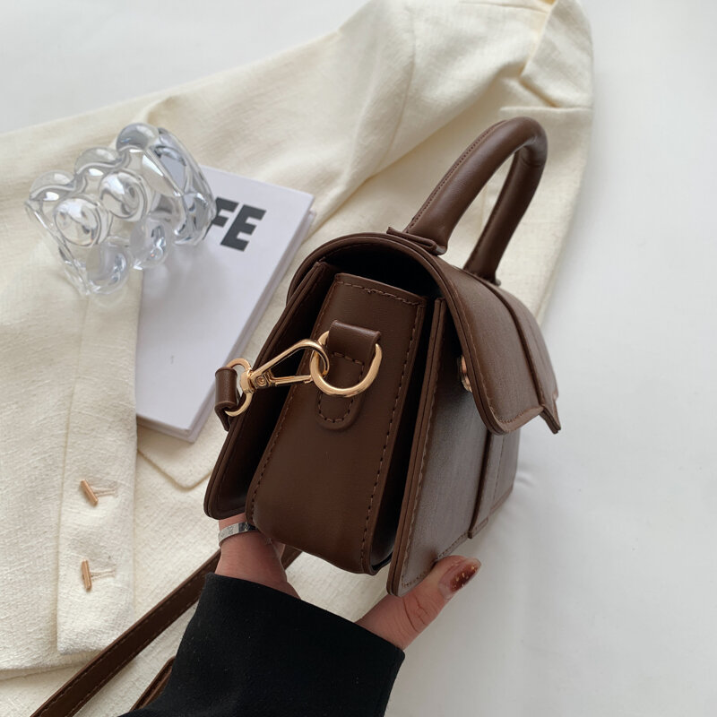 Женская сумка-модная сумка-Кроссбоди, винтажная сумка под плечо, квадратная сумка (черная)