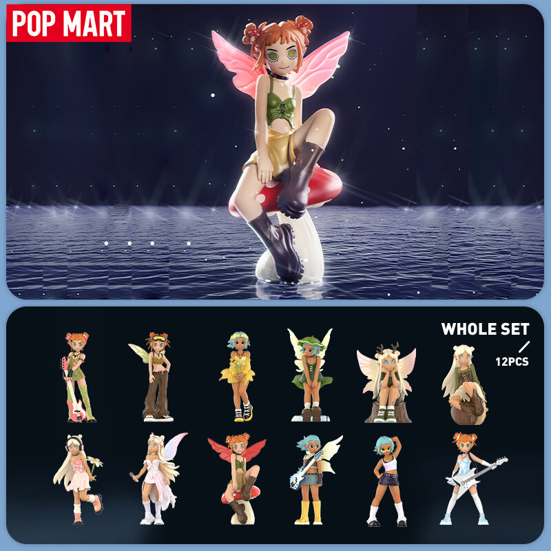 Figura de ação POP MART Peach Riot, Série Punk Fairy, Caixa Misteriosa, Caixa Cega, Brinquedo Bonito, 1Pc, 12Pcs