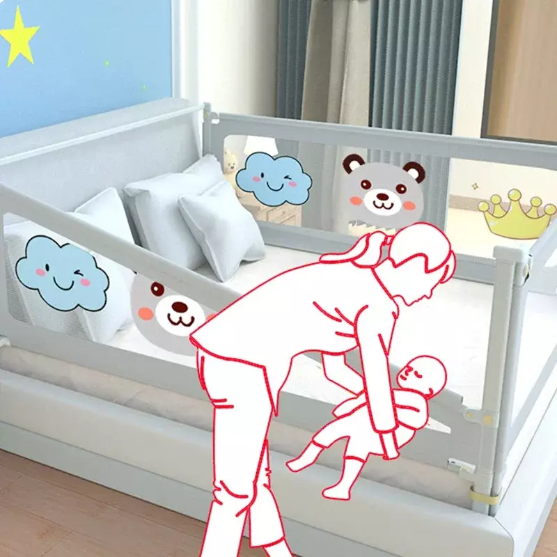 아기 안전 침대 장벽 어린이 놀이펜 침대 가드, 침실 보호대, 어린이 수면 레일 보호, 조절 가능한 울타리, 1 PC