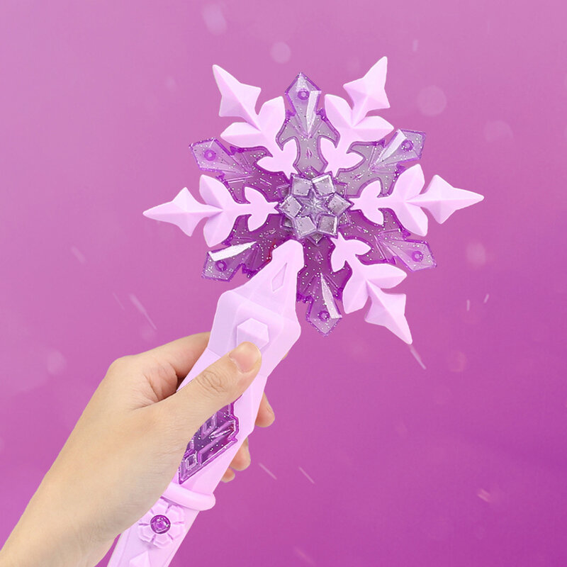 Light Up Glow Snowflake Wand Kid Girl Cosplay Light Up Snowflake Wand Glow Snow Stick Glow Stick Princess Queen Role Play Wand