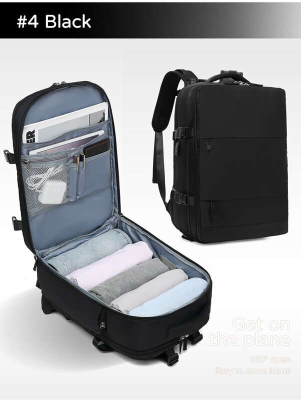 Tas koper wanita multifungsi, tas koper kapasitas besar multifungsi dengan pengisi daya USB, tas sekolah, tas koper ringan untuk wanita