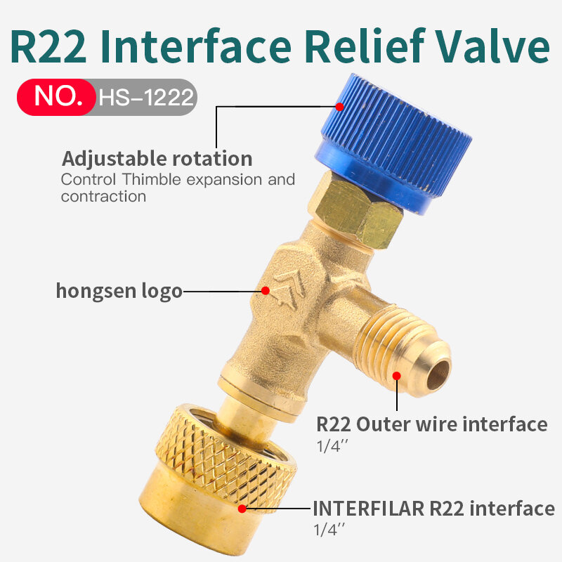 HS R410a R22 strumento di refrigerazione aria condizionata adattatore valvola di sicurezza raccordo refrigerazione adattatore di ricarica in rame per R410A
