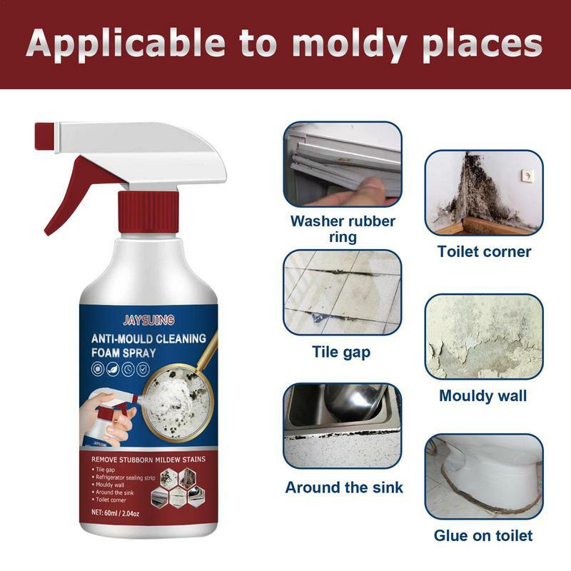 Spray de limpieza para eliminar manchas de moho instantáneo, limpiador multifuncional de moho, eliminación rápida de manchas, limpiador de cocina y baño