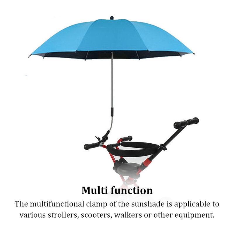 Payung kereta dorong bayi lipat dapat dilepas, kereta bayi penutup kursi dorong kerai perlindungan hujan kanopi hitam
