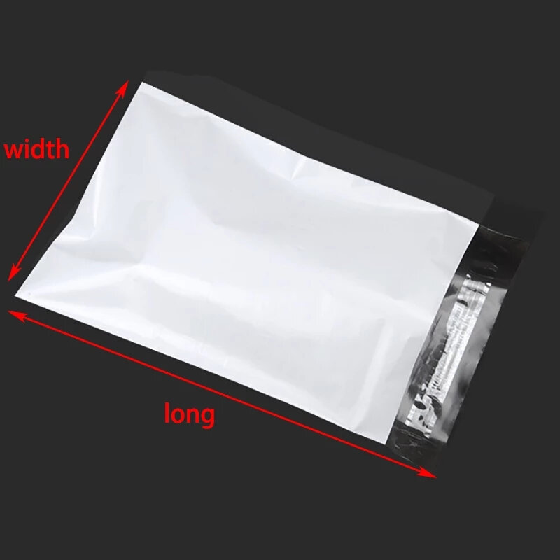 50Pcs White Courier Mailer Bags Packaging Poly Package Plastic Self-Adhesive Mailing Express Bags Envelope Postal Pouch Mailing