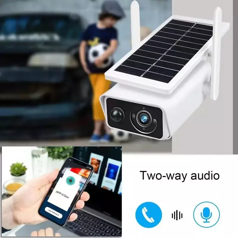 Sensor Bewegingsdetectie 2-weg Audio Ip66 Waterdichte Zonne-Beveiligingscamera 'S Draadloze Wifi-Beveiligingscamera Buiten Met Ir