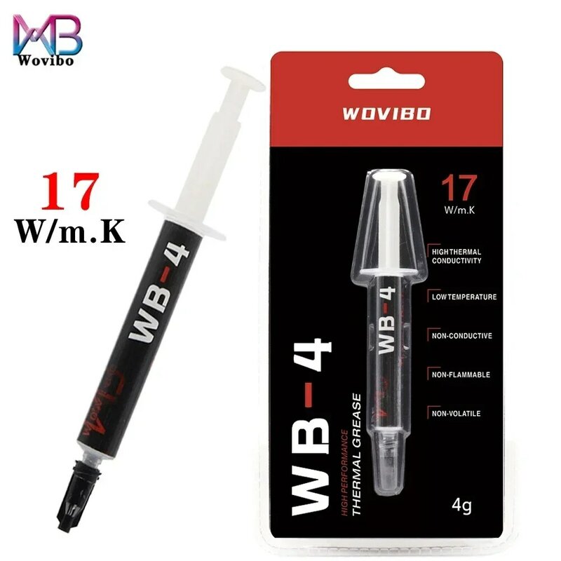 Wovibo Thermal Paste WB-4 WB 4 4g 1g 17 W /M-k For CPU GPU Printer HeatSink Cooling Cooler Thermal Grease Compound Silicone