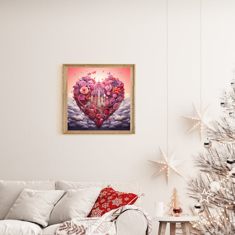 لوحات فنية ماسية لديكور غرفة المعيشة وغرفة النوم ، تصنعها بنفسك ، تطوير الفناء ، عيد الحب ، 5D