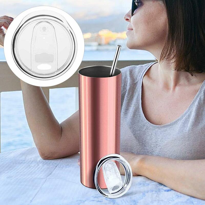 Cup Lid Reusable Skinny Tumbler Lid Straw Hole Replacement  Durable Good Sealing 20oz Cup Cover