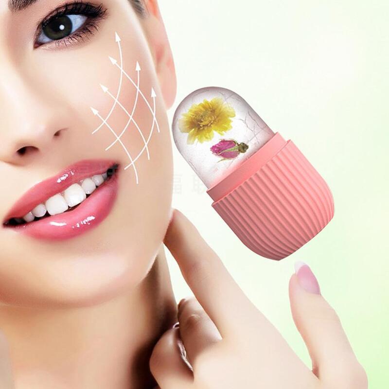 Silikon Eiswürfel schale Gesicht Eisball Massage gerät beruhigt Akne Schönheit Poren Haut Werkzeuge lindert Pflege reduziert Gesichts rötung tig x4w0