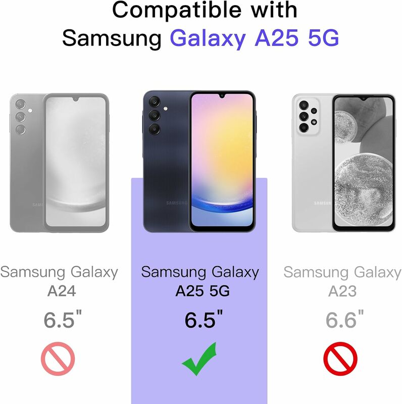 กระจกนิรภัย2/4ชิ้นสำหรับ Samsung Galaxy A25 5กรัมฟิล์มกระจกกันรอยหน้าจอแบบอลูมิเนียมสูง