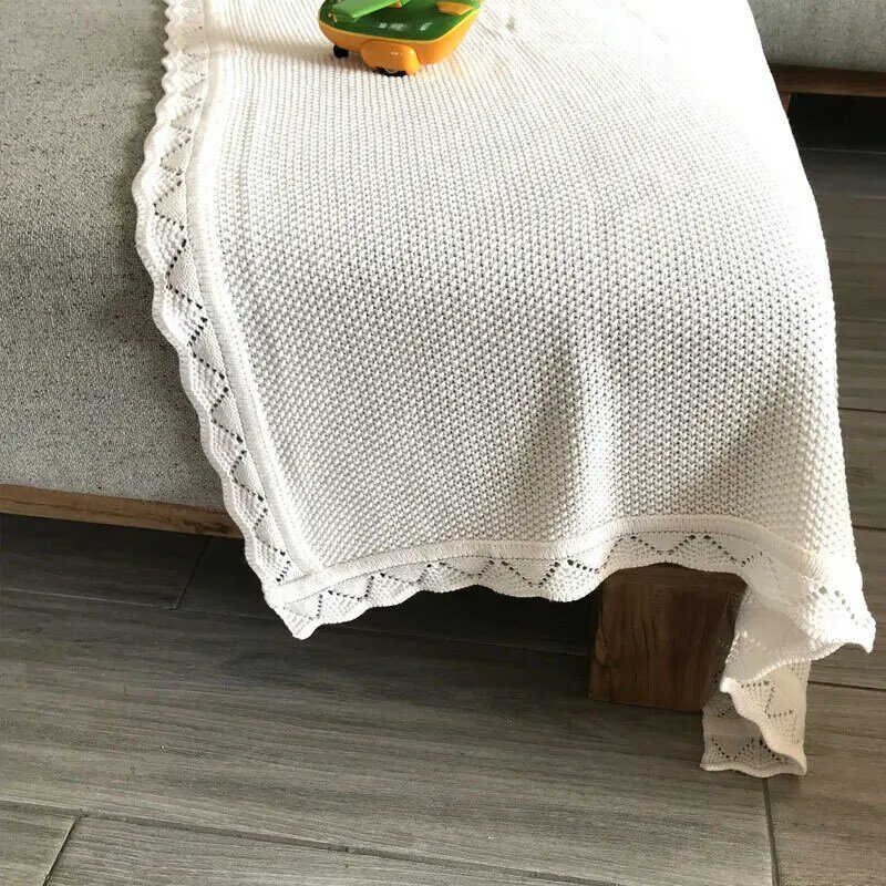 Newborn Baby Blankets 80*100cm Knitted Infant Kids Boys Girls UltraSoft Cotton Muslin Swaddle Wrap Stuff Toddler Comforter Sheet