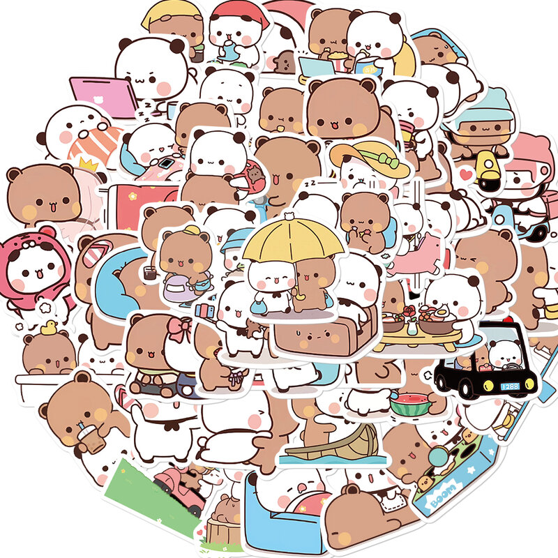 50pcs Cartoon Panda PVC Aufkleber niedlichen kawaii Vinyl Dekoration Aufkleber DIY lustige kreative Geschenk für Jugendliche Party zubehör für Erwachsene