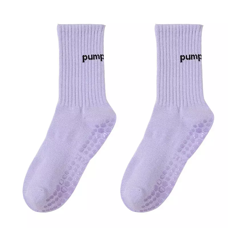Новые корейские зимние носки для йоги нескользящие профессиональные женские осенне-зимние носки средней длины для пилатеса для взрослых спортивные носки для пола для фитнеса