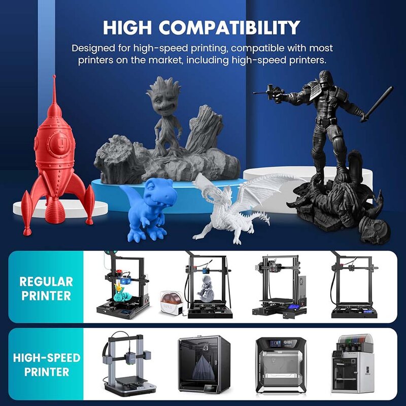 JAYO PLA/PLA META/PETG/SILK/PLA +/Wood/ Rainbow/Marble filamento per stampante 3D 1.75mm 5KG materiali di stampa 3D per stampante 3D e penna 3D