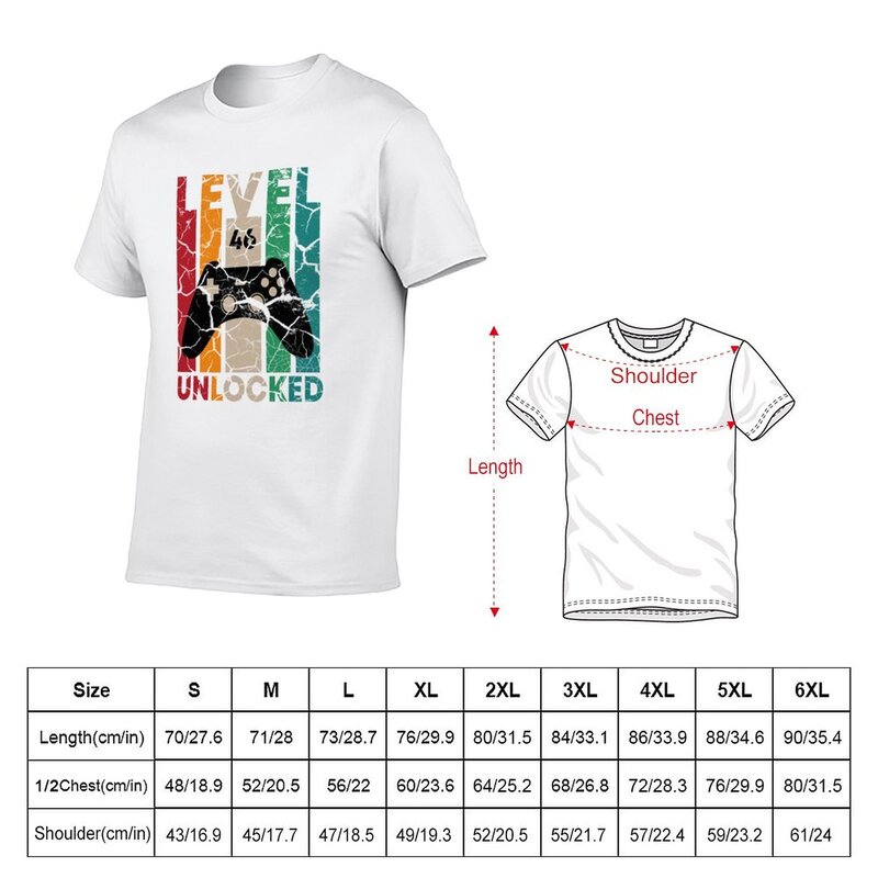 Neue Level 46 entsperrt, 46 Geburtstags geschenk T-Shirt niedlichen Tops T-Shirt kurz plus Größe Tops T-Shirts für Männer Baumwolle