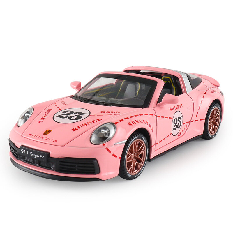 نموذج سيارة محاكاة من سبيكة Porsche Targa 4S قابلة للتحويل ، ديكور ، هدية جمع ، لعبة للأولاد ، صب القوالب ، F365 ،