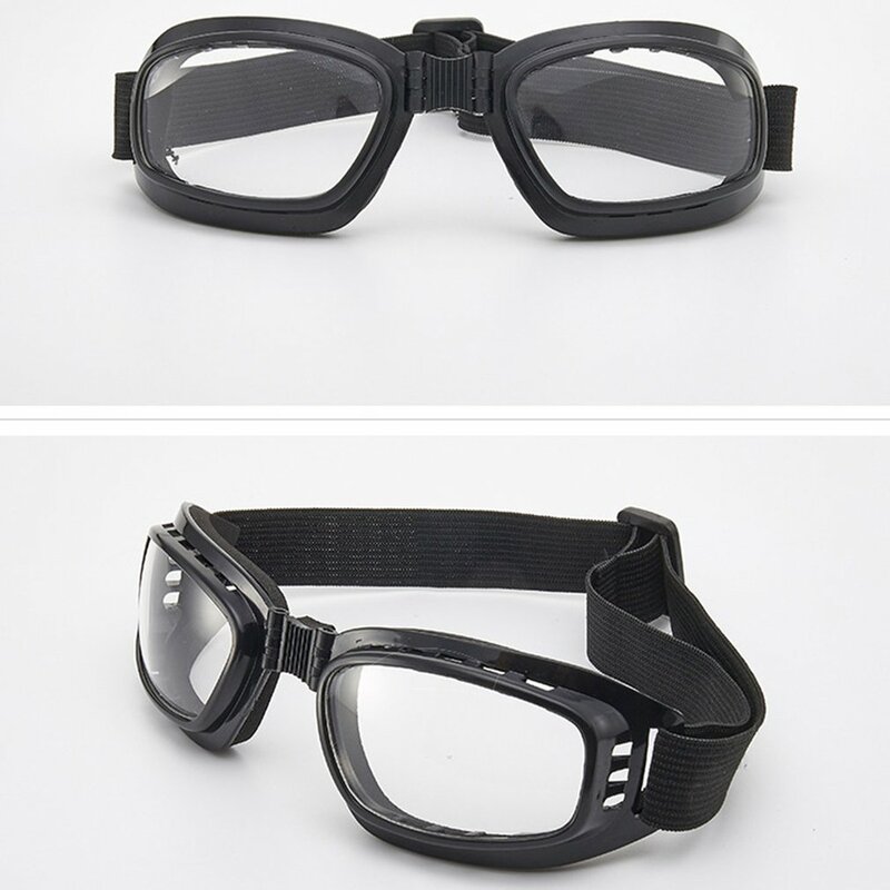 Óculos dobráveis para motocicletas vintage, óculos de sol, óculos polarizados, dia e noite, à prova de vento, poeira, proteção UV, novo