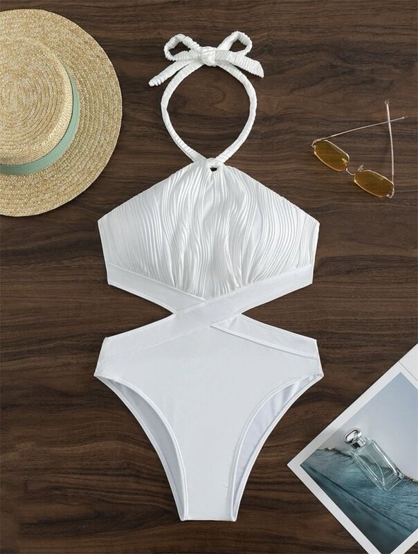 1 sztuka damski strój kąpielowy bielizna kombinezon letnia biała czarna plaża wakacyjna seksowna codzienna gorąca dziewczyna Streetwear