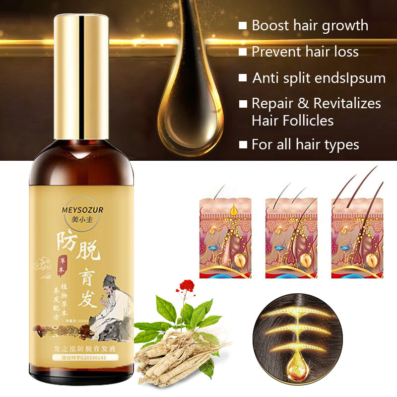 Hair Growth Serum Prevent Hair Loss Intensive Repair Promote Fast Hair Growth Strengthen Hair Deep Nourishment Hair Care 100ml