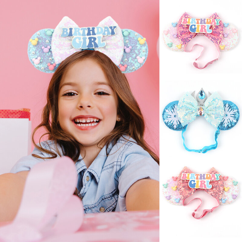 Diadema elástica con orejas de ratón para adultos y niños, bandana de nailon con lazo, accesorios para el cabello para fiesta, regalo para mujer