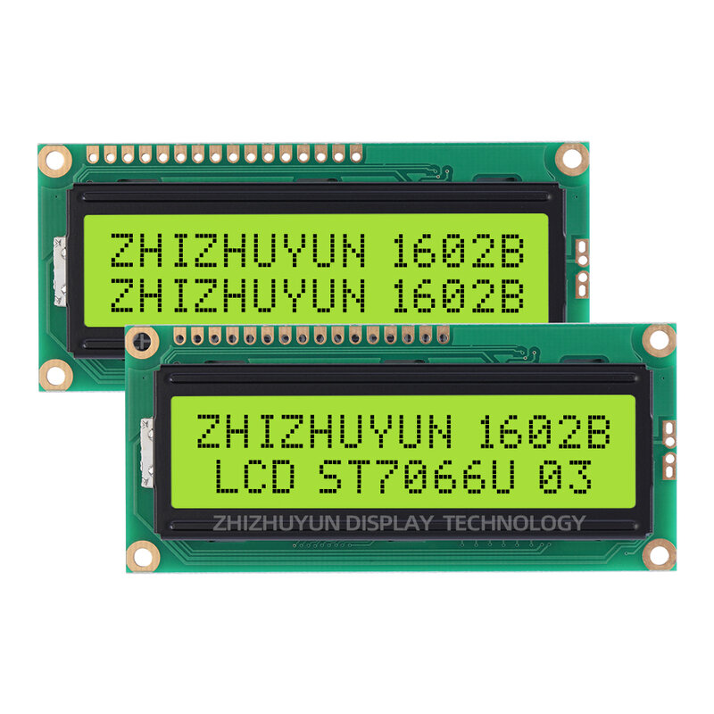 LCM Interface Padrão Tela do Módulo LCD, Filme Verde com Array Backlight, 16PIN, 162, 16X2, 1602 Personagem, 80x36mm