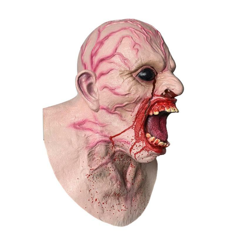Halloween biochemiczne maska na twarz okładka Horror Premium lateksowe przerażające nakrycia głowy nakrycia głowy straszne Party Cosplay maska