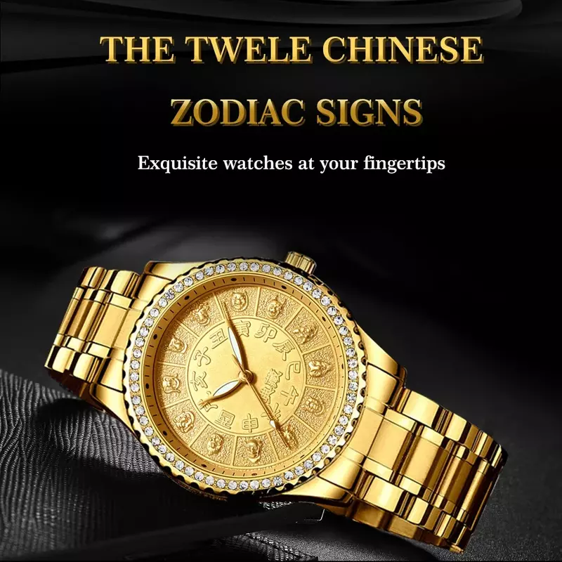 Nibosi-relógio de pulso de quartzo masculino e feminino, à prova d'água, luxo, ouro, marca superior, para casal