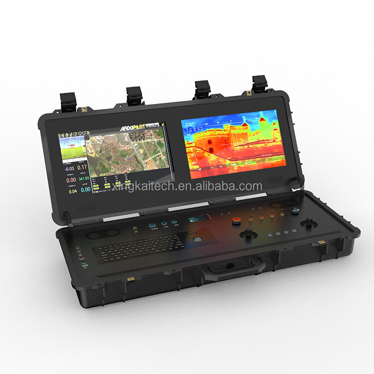 Agricultura Drone terra estação base controlador, destaque, Dual Touch Screen Display, sistema não tripulado, robusto computador de terra