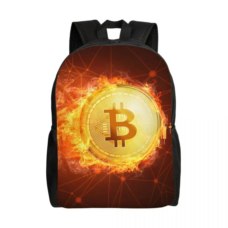 Crypto Coins Altcoin Blockchain Logo Backpacks for Women Men Waterproof School College Bitcoin Ethereum Bag Printing Bookbags