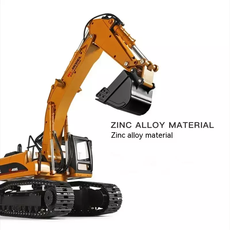 Wltoys 16800 Die-Cast Metal Rc Excavator 1/16 Scale 2.4g Engineering Vehicle Lighting Simulated Smoke Alloy Track