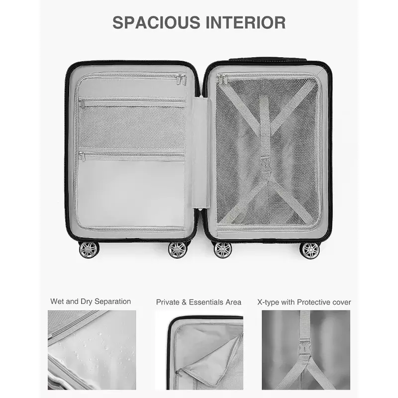 20 Inch Handbagage Set Met Zakvak Kofferset Met Rugzak Probleemloze Reisbagage Luchtvaartmaatschappij Goedgekeurd