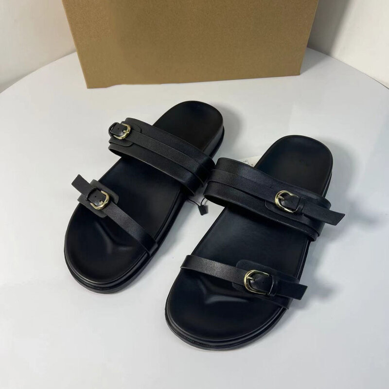 New women's shoes with thick soles flat bottomed slippers sandals and lazy beach shoes for home and outdoor wear