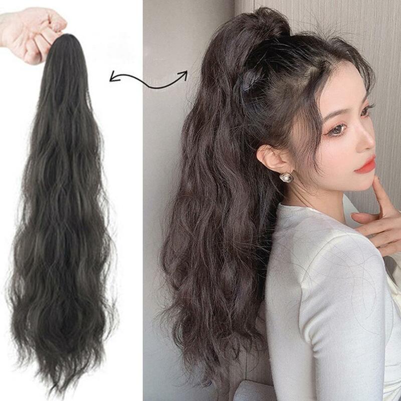 Clamping Ponytail Wig 50cm Water Ripple Long Curly Hair Ponytail Braid Wig Suitable For Women's Daily Gatherings