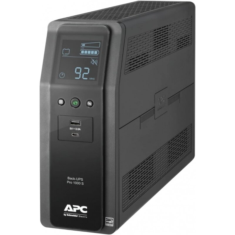 APC UPS 1000VA резервный аккумулятор с синусоидальной волной и стабилизатором напряжения, блок питания BR1000MS с AVR, (2) USB-зарядным устройством