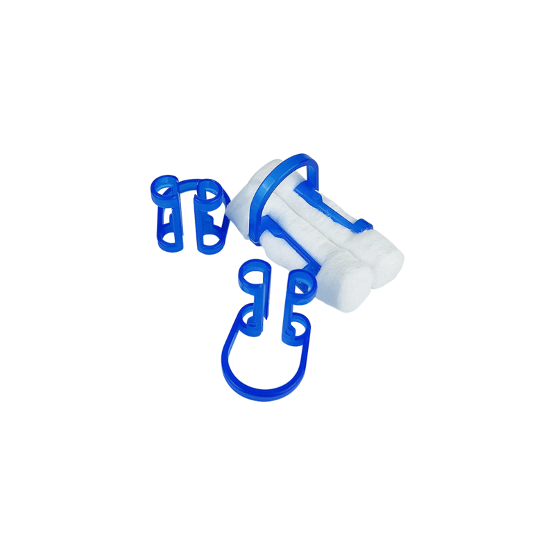 20pcs ortodôntico dental algodão rolo clip ortho plástico azul isolador ferramenta algodão descartável titular dentista clínica laboratório suprimentos