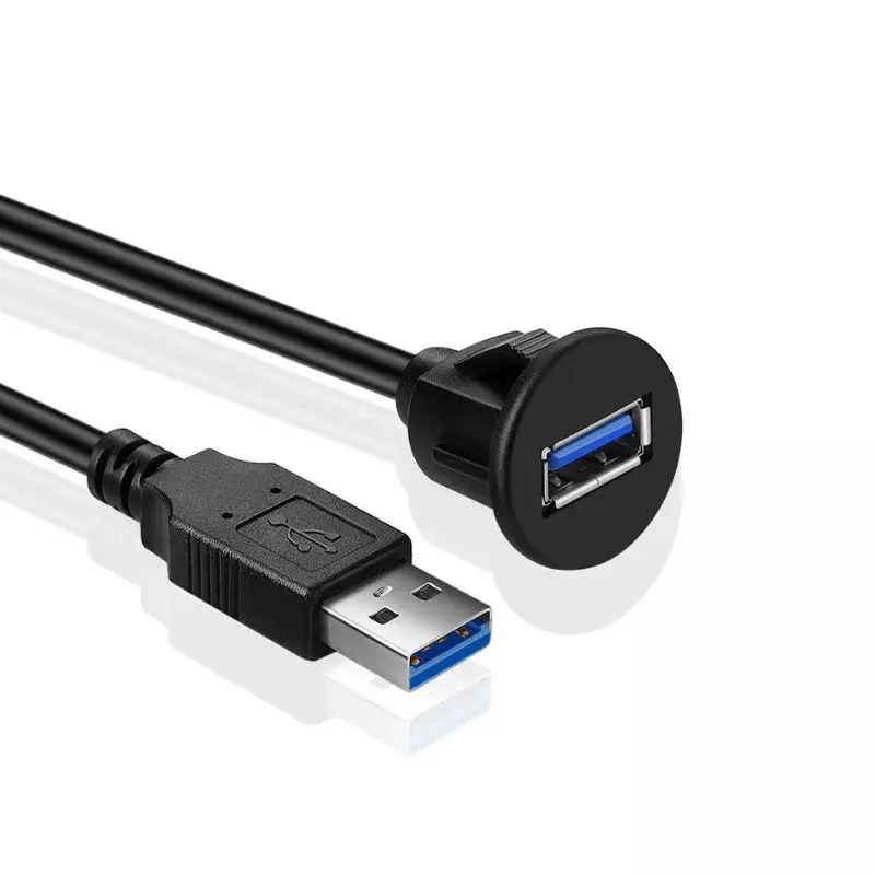 Cable de Extensión de Panel USB 3.0, Accesorio de Montaje Empotrado con Hebilla para el Coche, Camión, Barco, Motocicleta, y Salpicadero, 1m