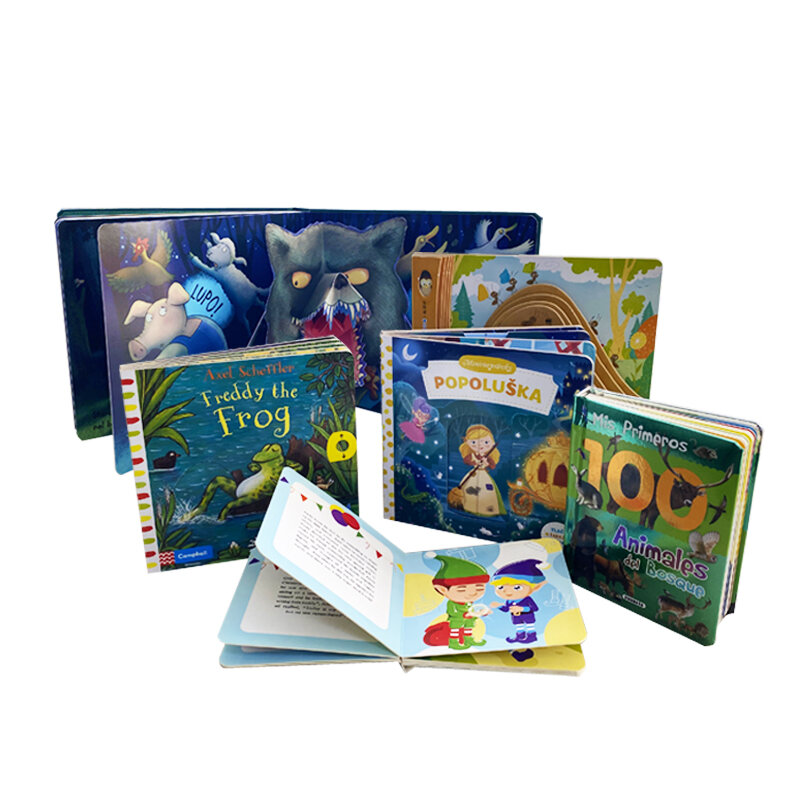 子供,赤ちゃん,子供のための3Dブック,英語の段ボールの印刷のハードカバー
