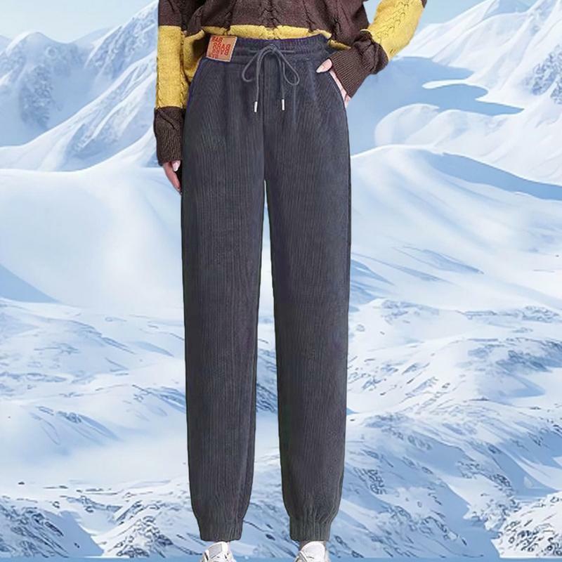 Fleece Jogging Pants Fleece Lined Jogging Pants Women High Waist Composite Fleece Sweatpants Winter Thermal Ski Hiking Running