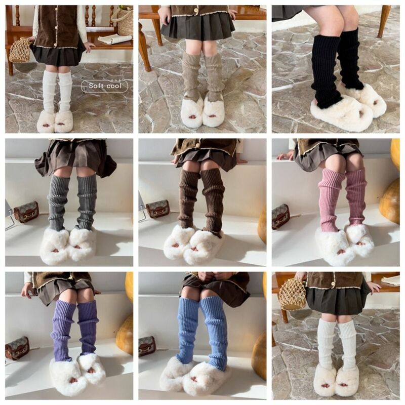 JK Children's Leg Warmers Fashion Harajuku Japanese Style Knitted Leg Cover Balletcore Long Stockings Leg Socks Baby