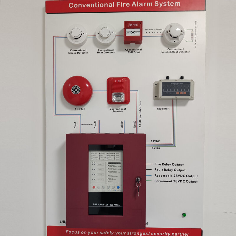 Alarma de incendios eléctrica, sistema de seguridad, DC24V, 6 pulgadas