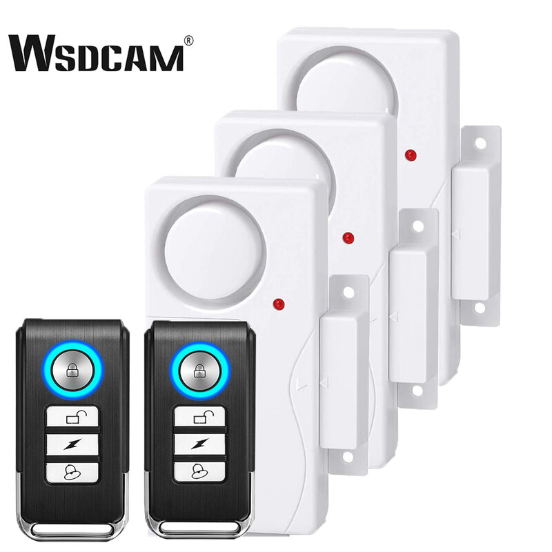 Wsdcam Draadloze Deur Alarm Met Afstandsbediening Trillingen Waarschuwing Alarmsysteem Anti Verloren Windows Open Alarmen Home Security Sensor