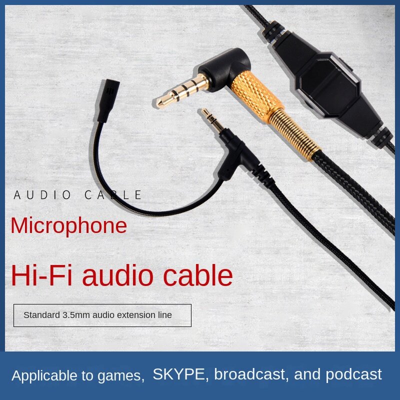 Câble de Volume de Microphone à flèche 3.5mm, pour V-MODA Crossfade M-100 LP LP2 M-80 V-80 aux écouteurs de jeu, pour téléphones Skype PS4 Xbox One